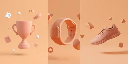 3D Minimalist Clay Sports Icons generated by leonardo