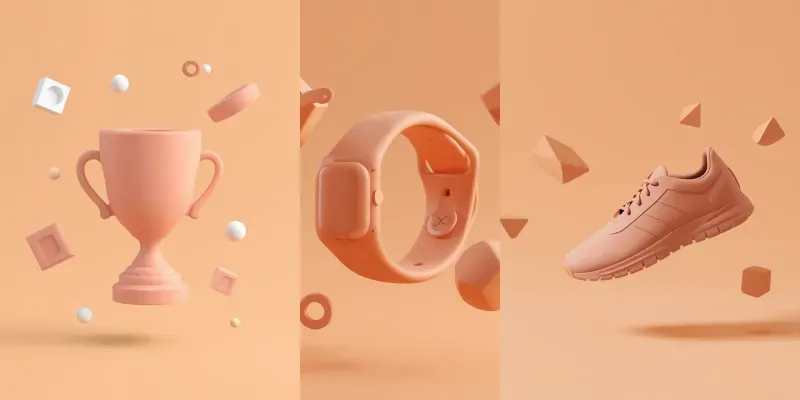 3D Minimalist Clay Sports Icons generated by undefined