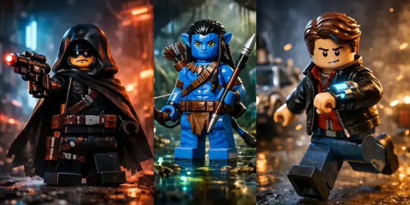Cinematic Lego Movieinspired Characters generated by undefined