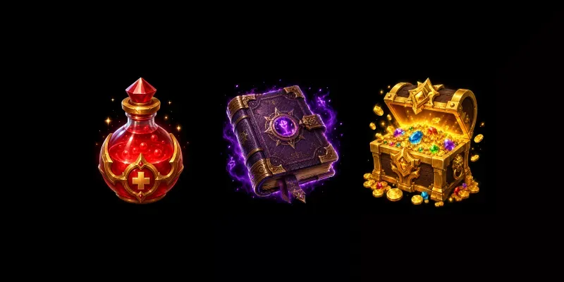 3d Game Icon Rpg Fantasy Assets generated by undefined