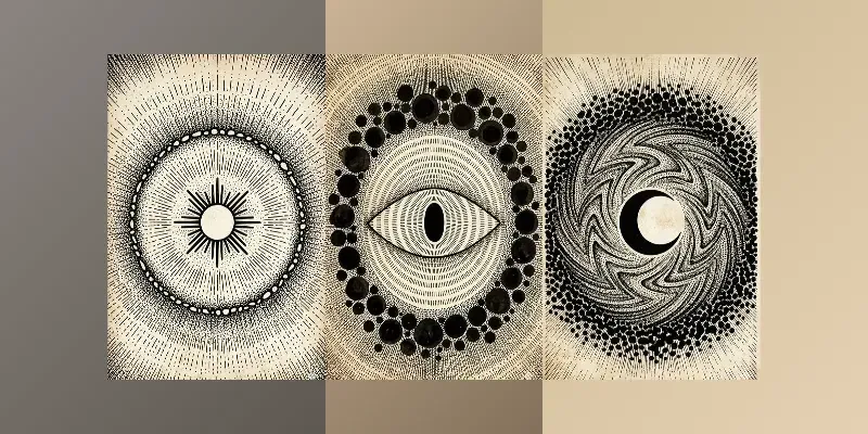 Tribal Ink Pointillism Texture Art generated by undefined