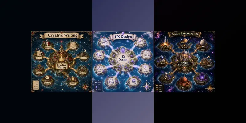 Fantasy Knowledge Map Infographics generated by undefined