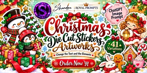 Christmas Die Cut Stickers Artworks generated by chatgpt-image