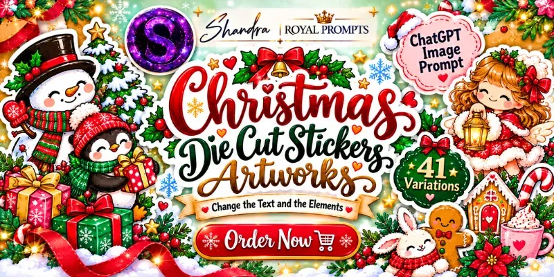 Christmas Die Cut Stickers Artworks