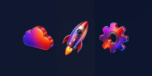 3D Pearlescent Matte Metal Icons generated by chatgpt-image