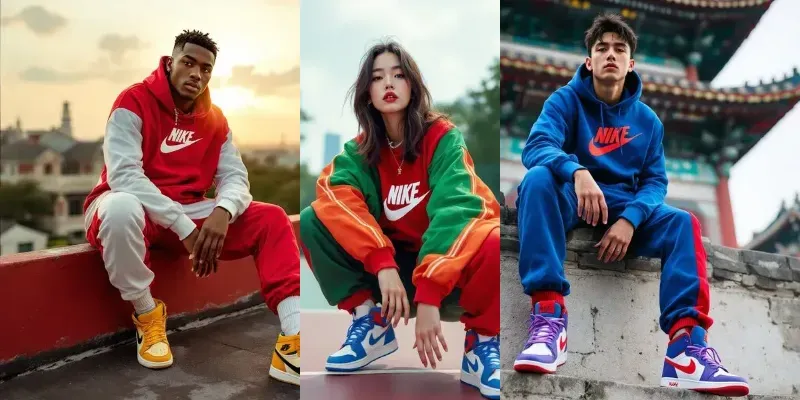 Nike Streetwear Fashion Campaign Photos generated by undefined