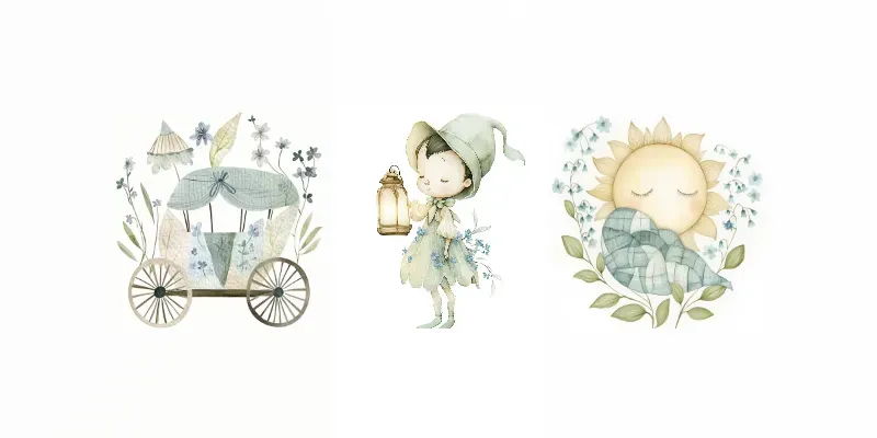 Bluebell Dreams Watercolor Cliparts generated by undefined