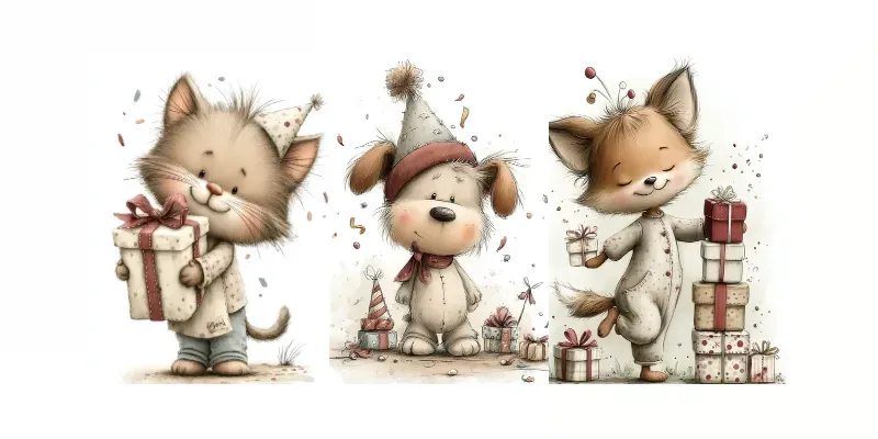 Playful Birthday Animals Minimal Packs