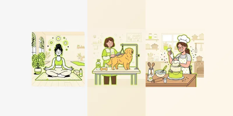 Green Outline Vector Art