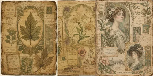 Art Nouveau Junk Journal Page Generator generated by chatgpt-image
