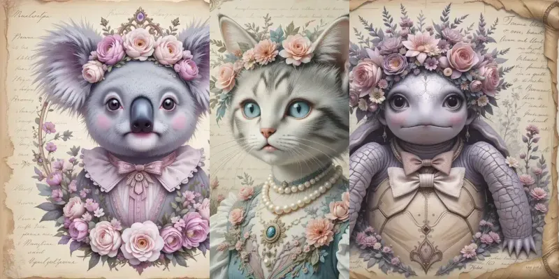Whimsical Storybook Animal Portraits generated by undefined