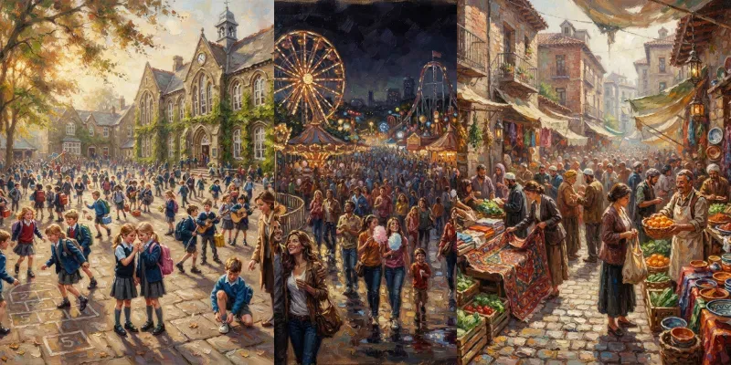Everyday Life Scenes In Oil Paintings generated by undefined