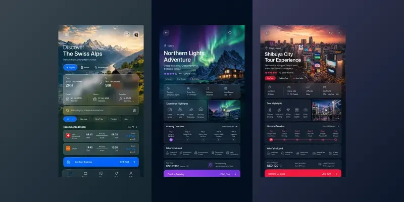 Premium Mobile Travel App UI Kits generated by undefined