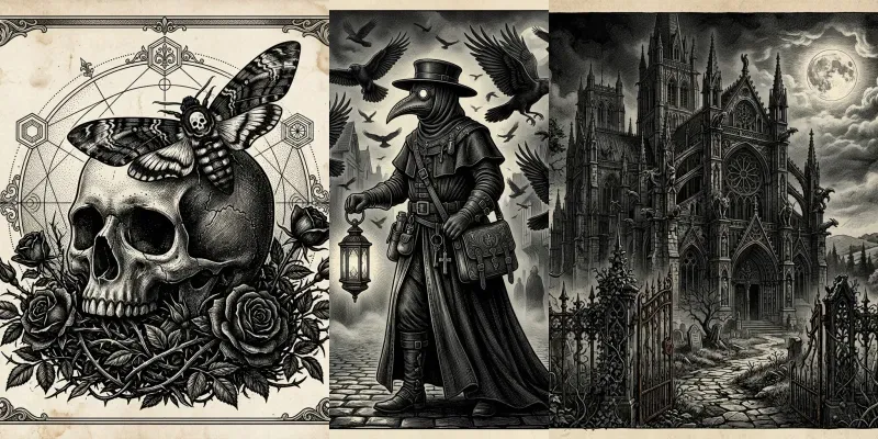 Victorian Gothic Ink Illustrations generated by undefined