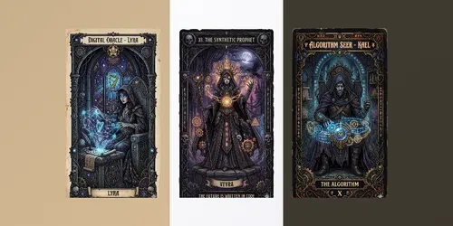 Dark Futuristic Tarot Cards generated by gemini-image