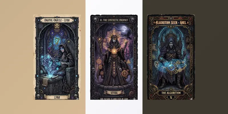 Dark Futuristic Tarot Cards generated by undefined