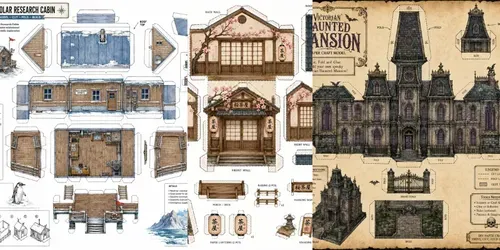 Vintage Paper House Craft Kits generated by chatgpt-image