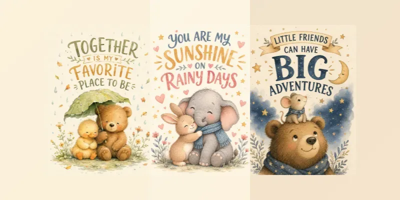 Whimsical Animal Friendship Posters generated by undefined
