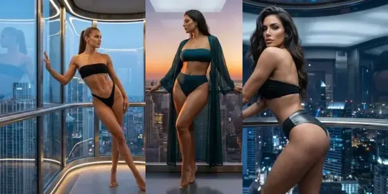Glass Elevator Skyline Models Girls generated by undefined