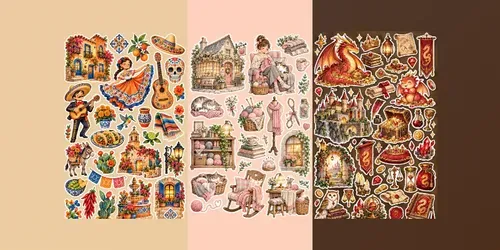 Whimsical Theme Sticker Sheet Cliparts generated by chatgpt-image