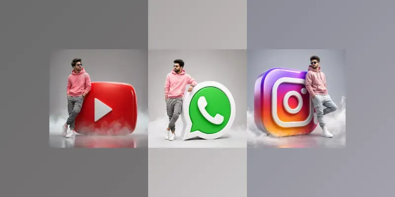 3D Social Media Icon Portrait Creators generated by undefined