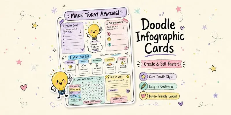 Doodle Worksheet Infographic Cards generated by undefined