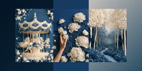 Cobalt Paper Quilling Art generated by midjourney