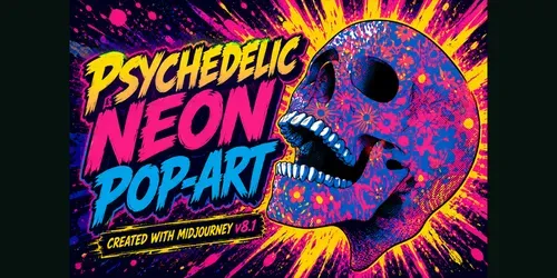 Psychedelic Neon Poparts generated by midjourney