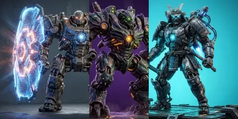 3D Giant Game Mech Robots generated by undefined