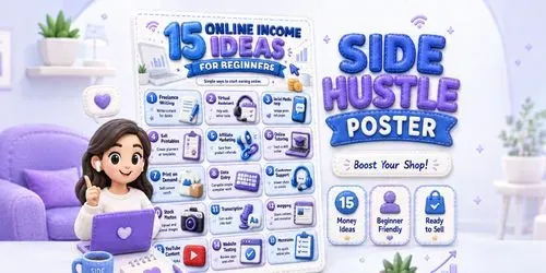 Money Side Hustle Infographic Posters generated by chatgpt-image