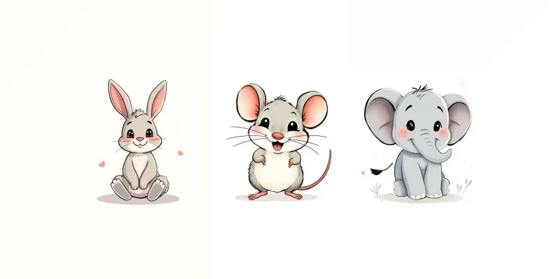Playful Cartoon Animals