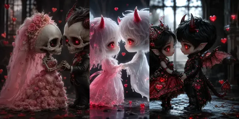 Gothic Chibi Fantasy Couples generated by undefined