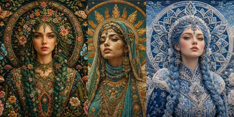 Embroidered Fantasy Muses generated by undefined