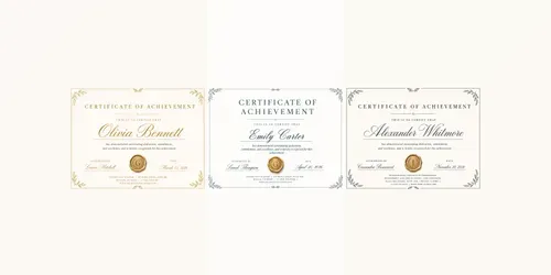 Elegant Achievement Certificate Templates generated by chatgpt-image