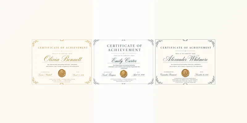 Elegant Achievement Certificate Templates generated by undefined