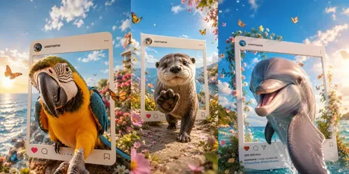 3D Popout Pet Instagram Posters generated by chatgpt-image