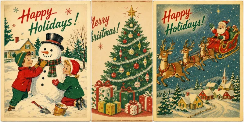 1950s Holiday Greeting Card Generator