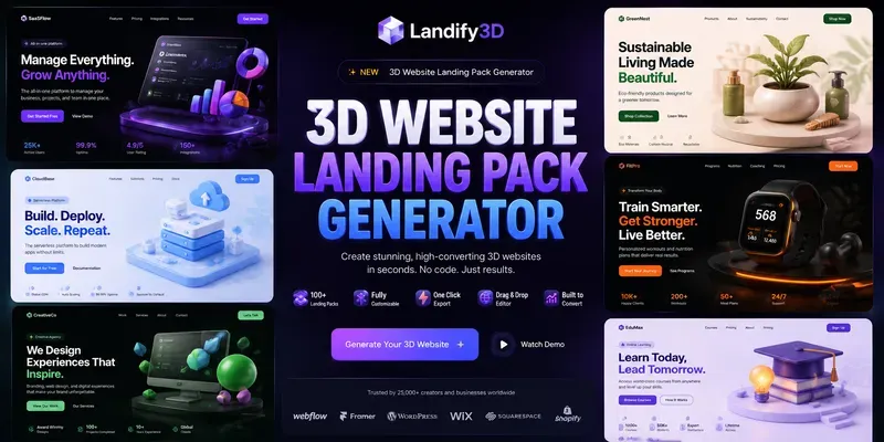 3D Website Landing Page Generator generated by undefined
