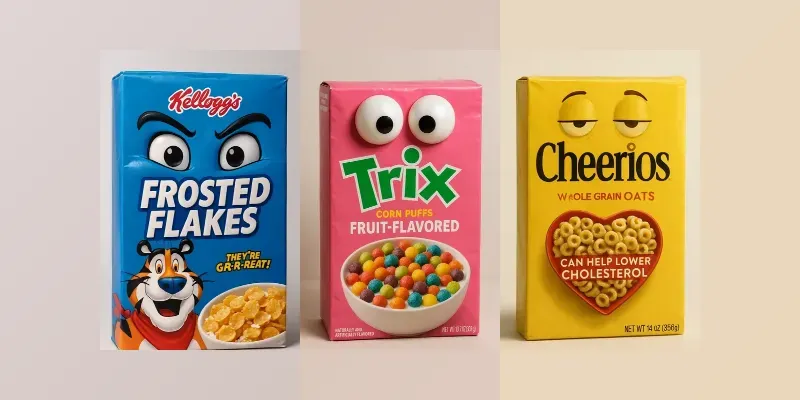 Staring Eyes Cereal Box Designs generated by undefined