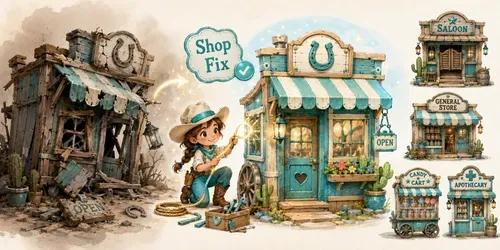 Western Micro Shop Collection Cliparts generated by chatgpt-image
