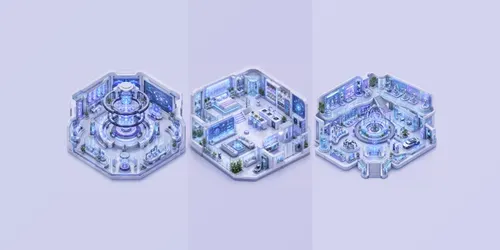 Futuristic Isometric Spaces generated by chatgpt-image