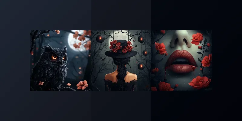 Gothic Dark Romantic Digital Artworks generated by undefined