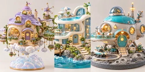 Miniature Dream House Collection Toys generated by chatgpt-image