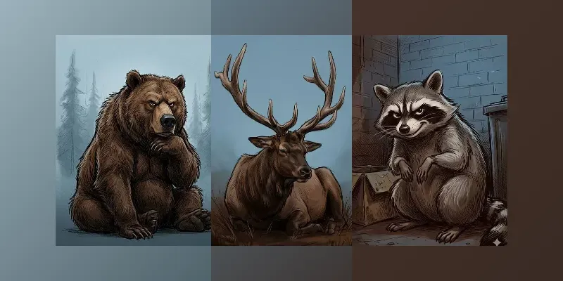 Comic Animal Editorial Digital Sketches generated by undefined