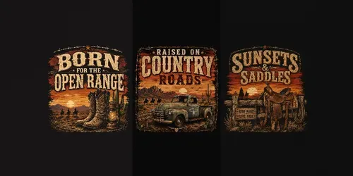 Rustic Western Vintage Tshirts generated by chatgpt-image