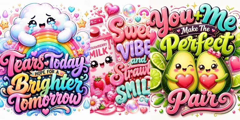 Kawaii Typography Art Bundles generated by undefined