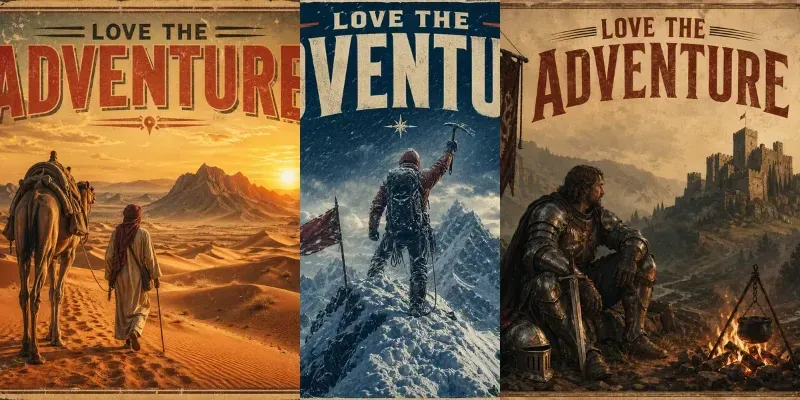 Vintage Adventure Poster Scenes generated by undefined