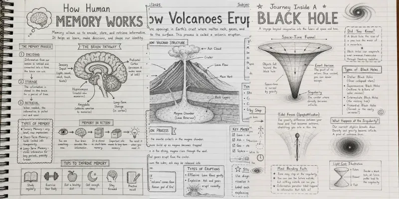 Notebook Infographic Pages generated by undefined