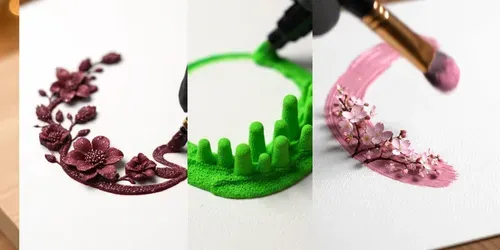 3D Paint Strokes ASMR generated by veo