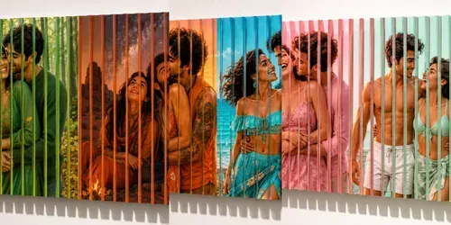 Ribbon Strips Romantic Couple Artworks generated by chatgpt-image